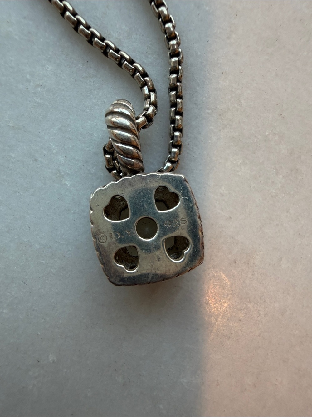 Sterling Silver Green Gemstone Halo Pendant Necklace - Picture 5 of 5